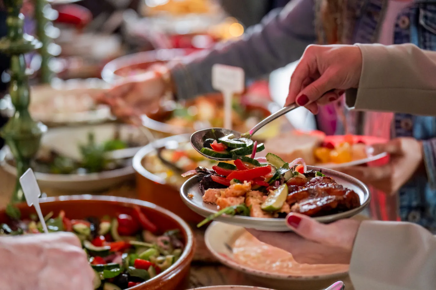 Buffet met verse gerechten
